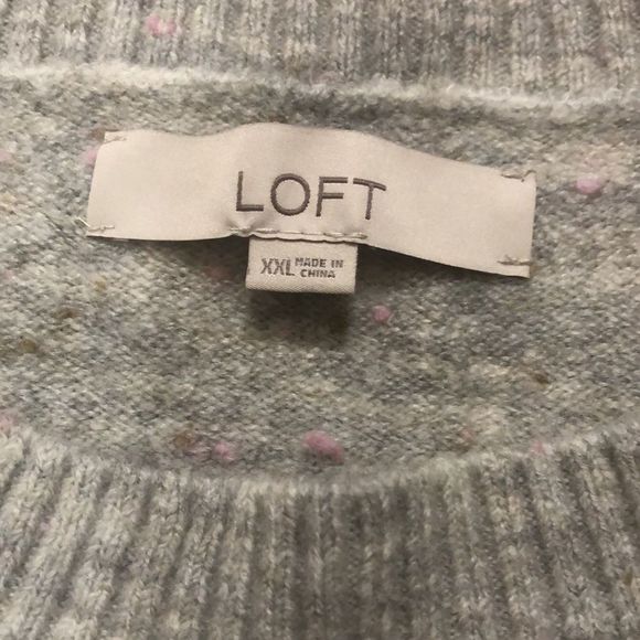 Loft Womens Gray Knit Crewneck Sweater - Picture 3 of 6